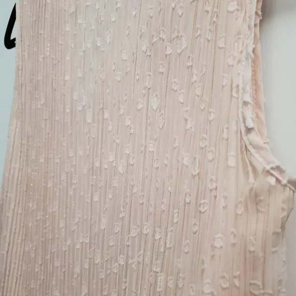 Nanette Lepore Blush Pink Sparkle Chiffon Midi-Length Cocktail Dress NWT - Picture 9 of 15